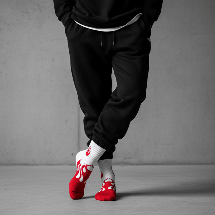 SOCKIVA Flame Runner Socks - White/Red - image 4