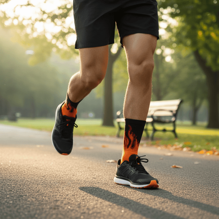 SOCKIVA Fire Socks - Orange/Black - Red Flames - image 2