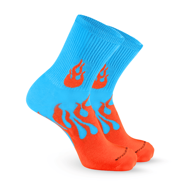 SOCKIVA Flame Runner Socks - Blue/Orange - image 2
