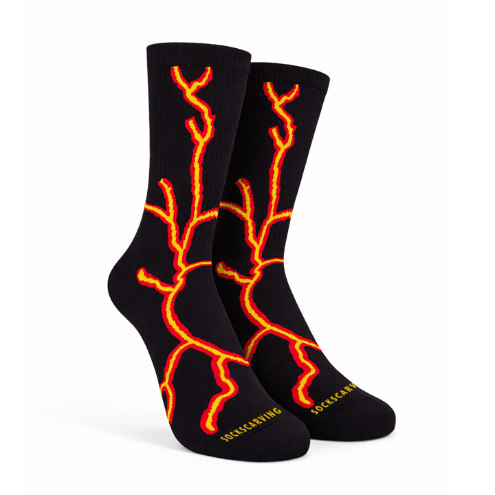 SOCKIVA Lightning 2.0 Bolt Socks - Black Orange - image 2