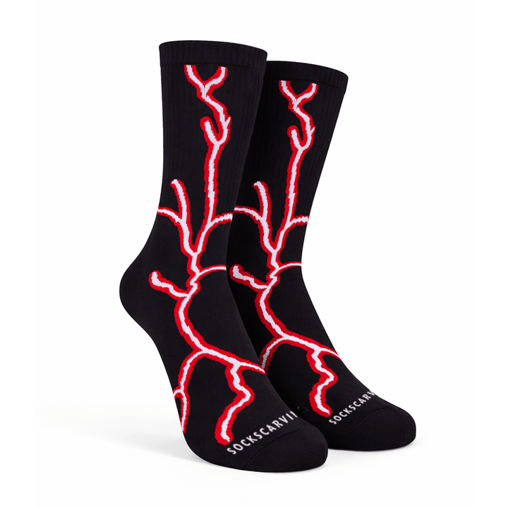 SOCKIVA Lightning 2.0 Bolt Socks - Black Red - image 2