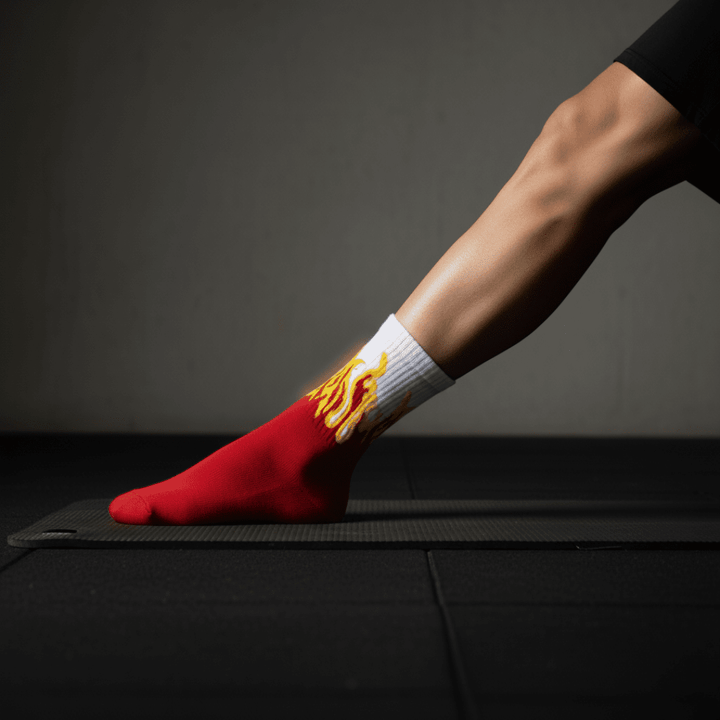SOCKIVA Fire Socks - Red/White- Yellow Flames - image 4