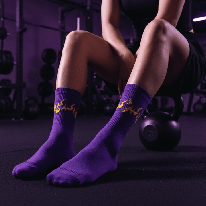 SOCKIVA Purple/Yellow Flame- Fire 2.0 Socks - image 3