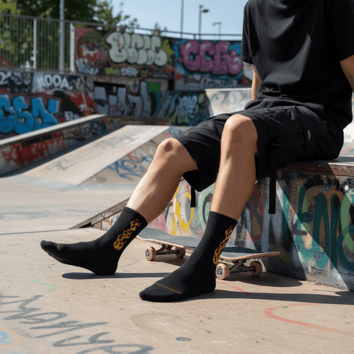 SOCKIVA Black/Yellow Flame- Fire 2.0 Socks - image 3