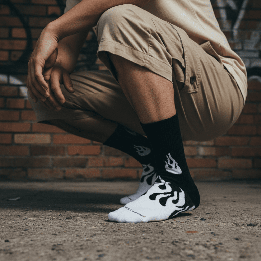 SOCKIVA Flame Runner Socks - Black/White - image 4