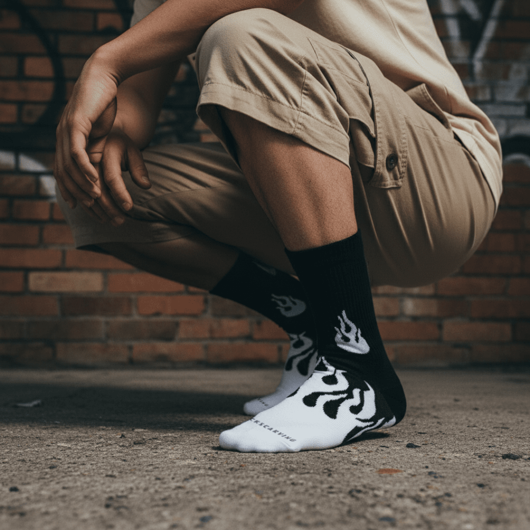 SOCKIVA Flame Runner Socks - Black/White - image 4