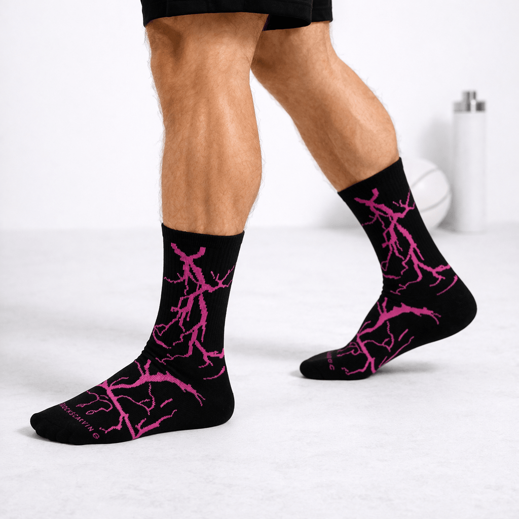 SOCKIVA Lightning 2.0 Thunder Socks-Black Pink - image 1