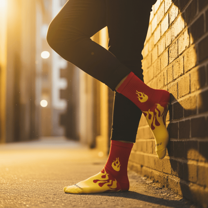 SOCKIVA Flame Runner Socks - Red/Yellow - image 3