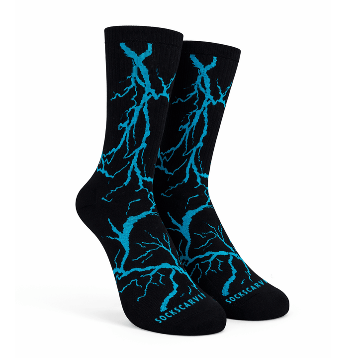 SOCKIVA Lightning 2.0 Thunder Socks-Black Neon Blue - image 2
