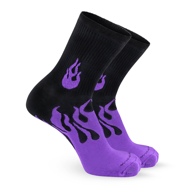 SOCKIVA Flame Runner Socks - Black/Purple - image 2