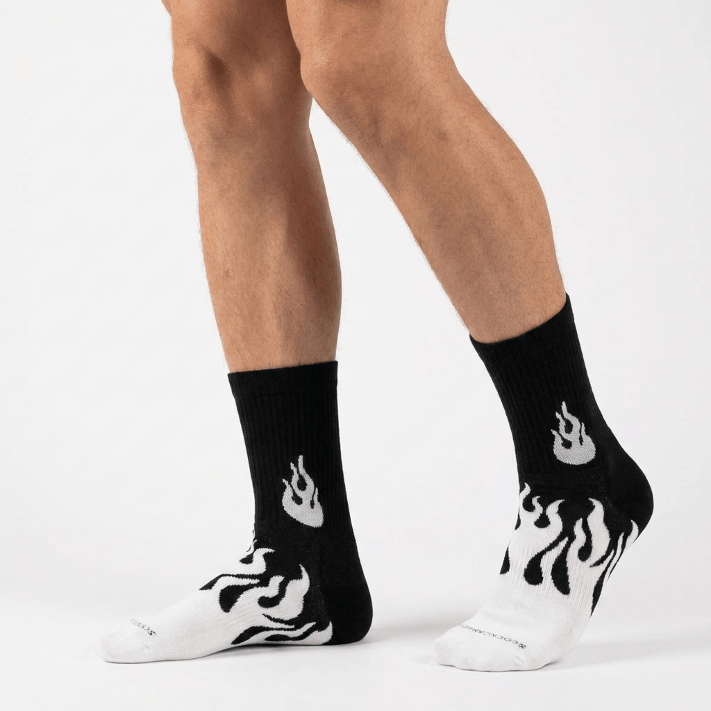 SOCKIVA Flame Runner Socks - Black/White - image 1