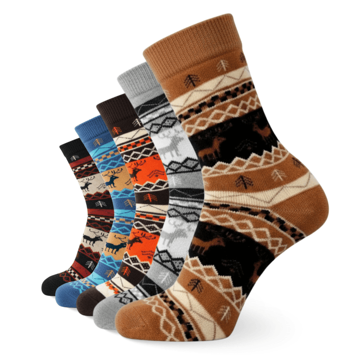 SOCKIVA Sockiva® Reindeer Cozy Wool Full-Length Winter Edition (Pack Of 5) - image 3