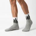 SOCKIVA Fire Socks - Grey/White - Black Flames - image 1