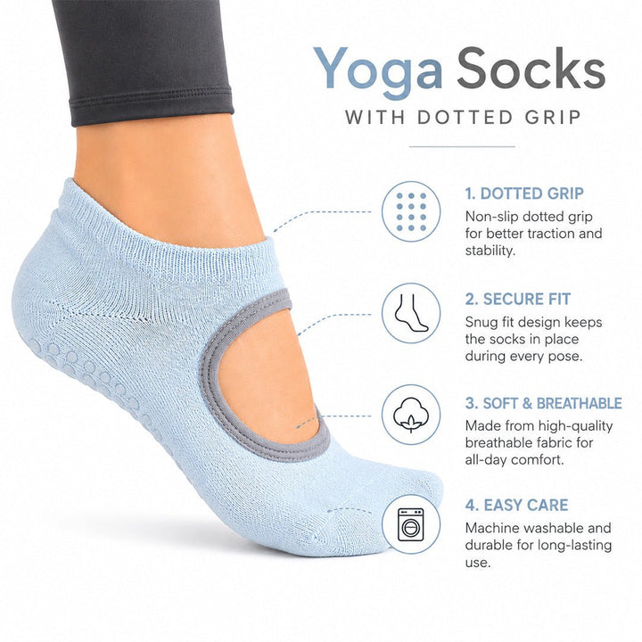 SOCKIVA Women'S Yoga/Pilates Studio Socks- Blue - image 4