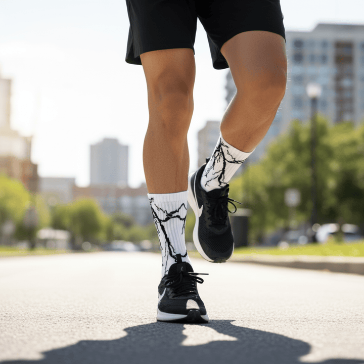 SOCKIVA Lightning Socks- White - Black Light - image 5