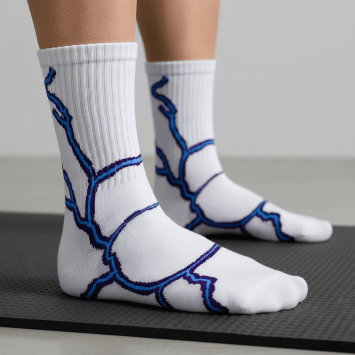 SOCKIVA Lightning Socks- White - Purple Light - image 2