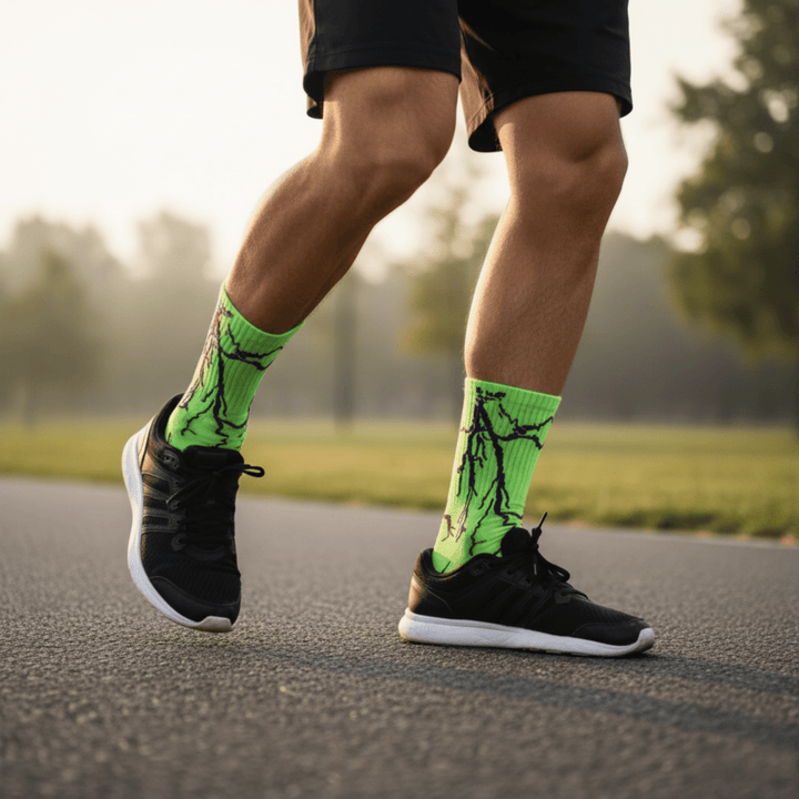 SOCKIVA Lightning Socks- Green - Purple Light - image 3