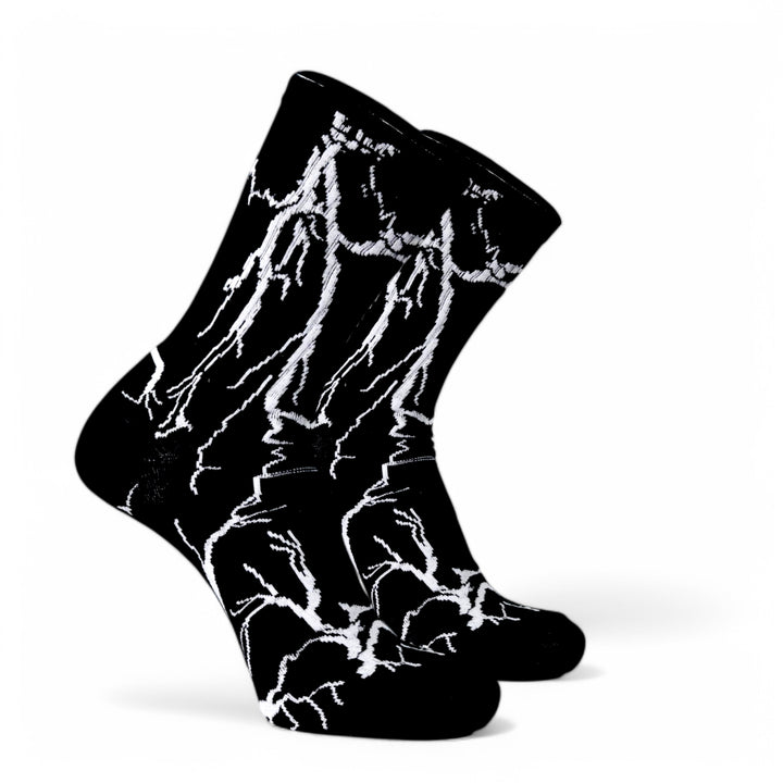 SOCKIVA Lightning Socks- Black - White Light - image 3