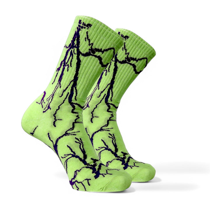 SOCKIVA Lightning Socks- Green - Purple Light - image 2