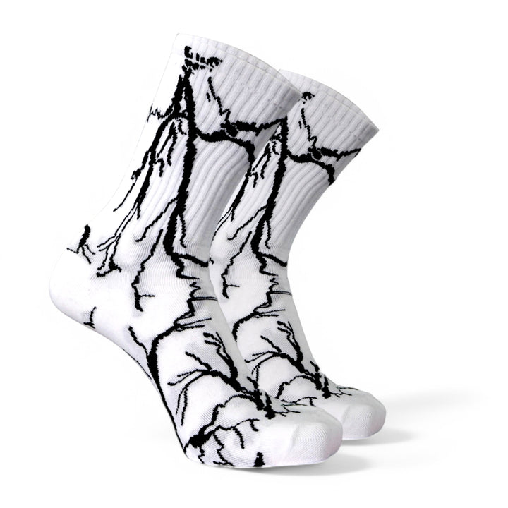 SOCKIVA Lightning Socks- White - Black Light - image 4