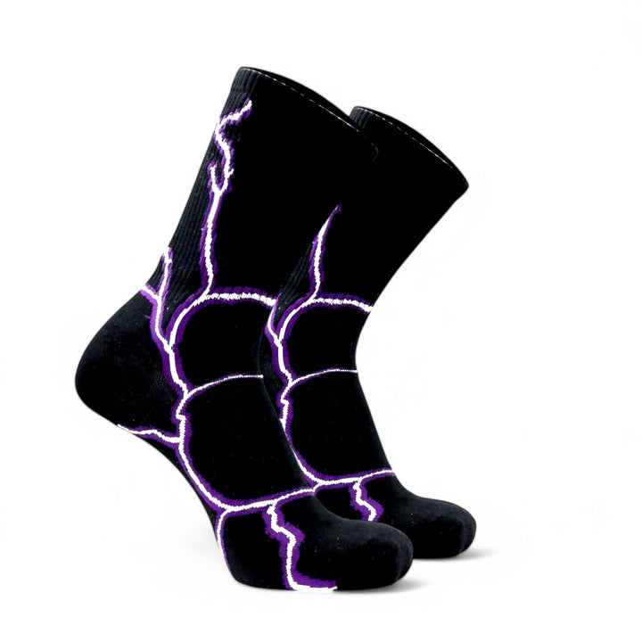 SOCKIVA Lightning Socks- Black - Purple Light - image 2