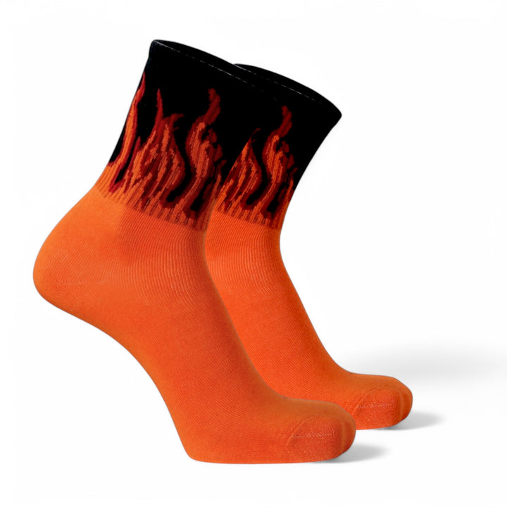 SOCKIVA Fire Socks - Orange/Black - Red Flames - image 3