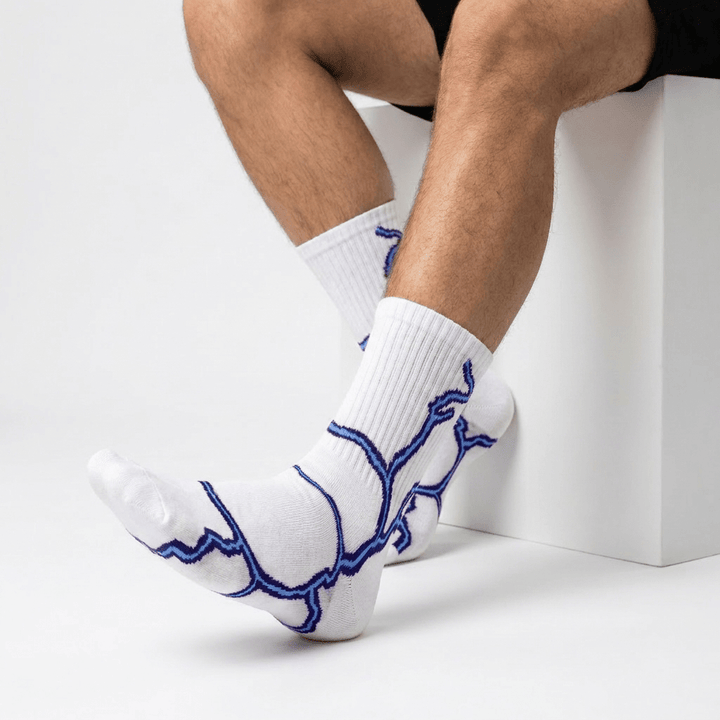 SOCKIVA Lightning Socks- White - Purple Light - image 4