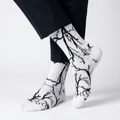 SOCKIVA Lightning Socks- White - Black Light - image 1