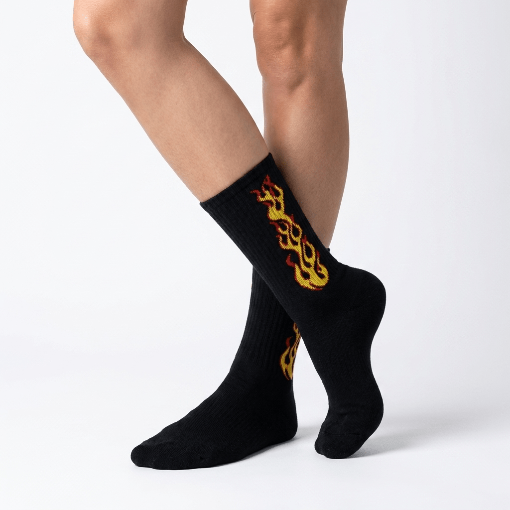 SOCKIVA Black/Yellow Flame- Fire 2.0 Socks - image 1