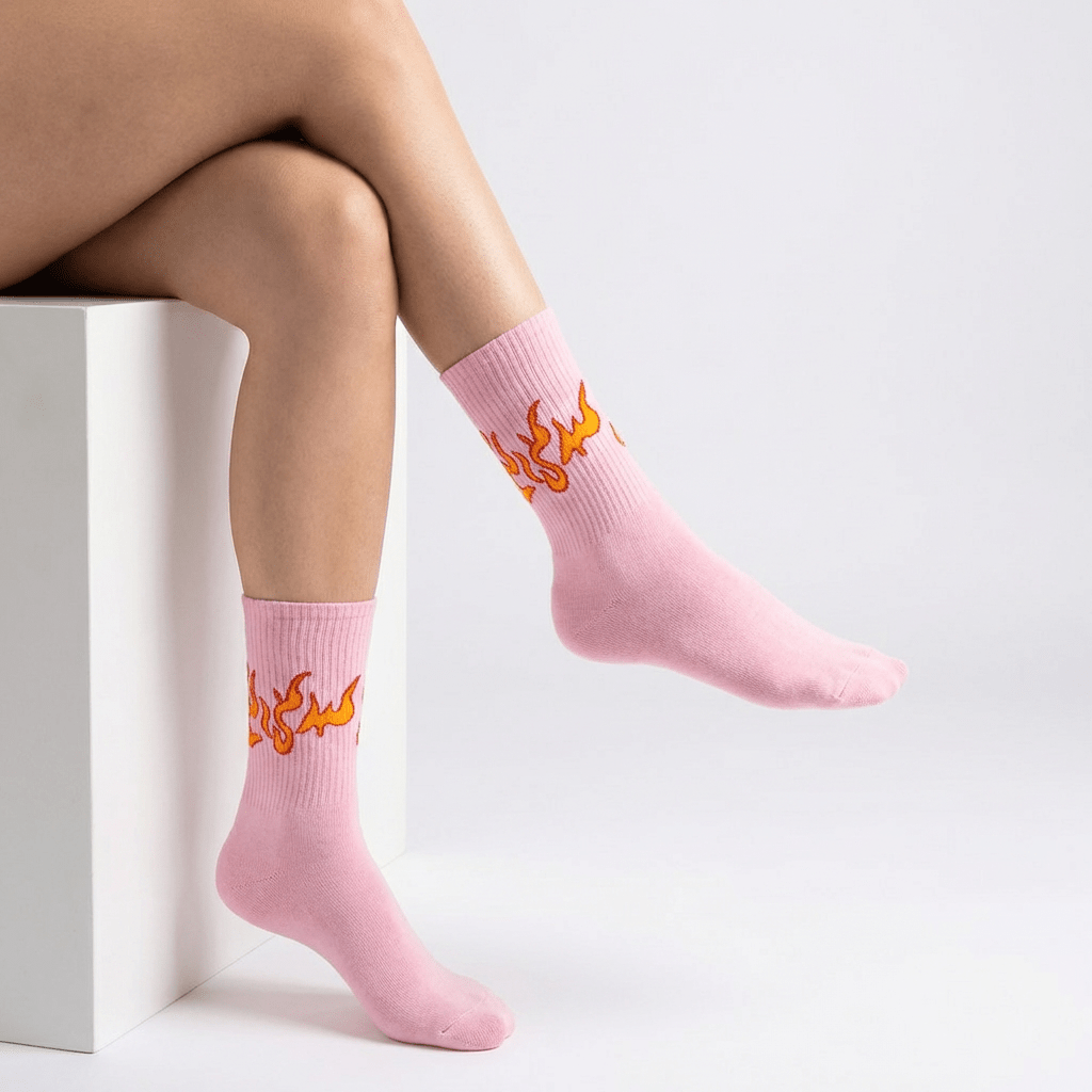 SOCKIVA Pink/Yellow Flame- Fire 2.0 Socks - image 1