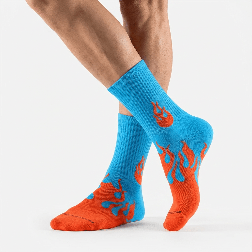 SOCKIVA Flame Runner Socks - Blue/Orange - image 1