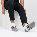 SOCKIVA Fire No-Show - Grey/White - Black Flames - image 1