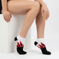 SOCKIVA Fire No-Show - Black/White - Red Flames - image 1