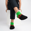 SOCKIVA Fire No-Show - Black/Green - Red Flames - image 1