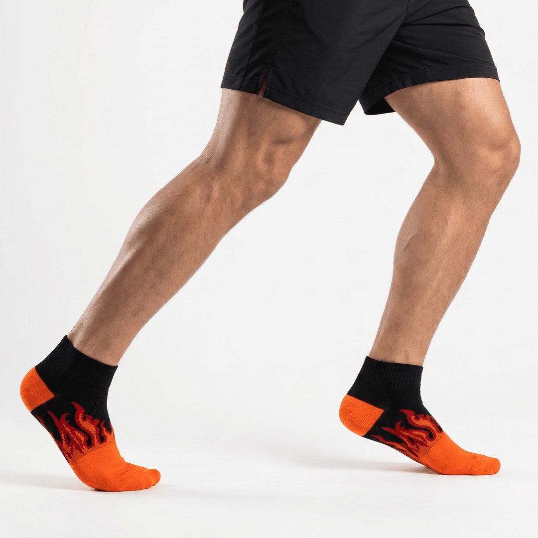 SOCKIVA Fire No-Show - Orange/Black - Red Flames - image 1